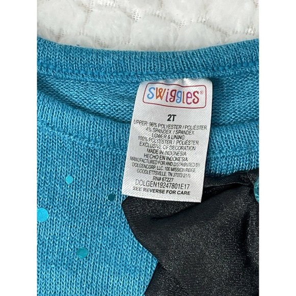 Swiggles Girls 2T Blue Special Occasion Dress~Tulle Skirt Sequin Top Bow Sparkle - Picture 2 of 3